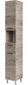 Hochschrank Oasis / Offenbach , Holzwerkstoff, Metall , Holzfarben , 30 x 196 x 33 cm
