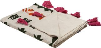 Kuscheldecke ANAND Baumwolle 130 x 180 cm Bunt Blumenmuster