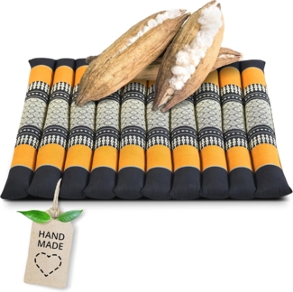 livasia Sitzkissen Steppkissen 50 cm, vegan und handgefertigt, 50x50x4,5cm, Kapok