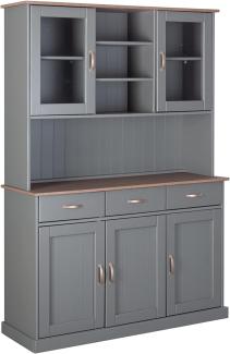 Buffet >Luzerna< (BxHxT 131 x 190 x 45 cm) in Grau/Sepia-braun