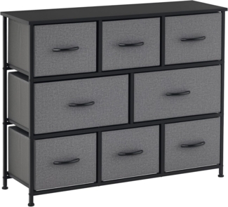 HOMCOM Kommode Aufbewahrungsschrank mit Griffen, Metallgestell, Modern-Design (Sideboard, 1 St, Kommodenschrank), für Schlafzimmer, Wohnzimmer Dunkelgrau
