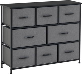 HOMCOM Kommode Aufbewahrungsschrank mit Griffen, Metallgestell, Modern-Design (Sideboard, 1 St, Kommodenschrank), für Schlafzimmer, Wohnzimmer Dunkelgrau