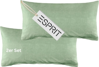 Esprit Bettwäsche HARP Renforcé Kissenbezüge und Bettwäsche, Baumwolle, 2 teilig, 40x80 cm 2er Pack in Grün