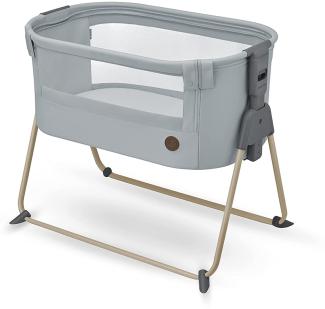 Maxi-Cosi Tori 2-in-1-Beistellbett, Krippe, kompakt zusammenklappbar, leicht, 5 Höhenstufen, tragbares Beistellbett mit atmungsaktivem Netzgewebe, 0 bis ca. 6 Monate, 0–9 kg, Beyond Grey