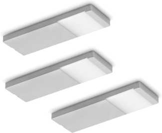 Naber Unterbauleuchte Yolo Neo LED-Warmweiß 7062233 3er-Set edelstahlfarbig