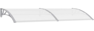 vidaXL Türvordach Grau und Transparent 240x75 cm PC 144821