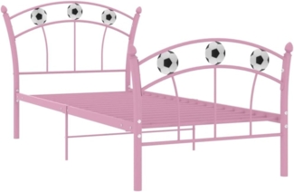 vidaXL Einzelbett mit Fußball-Design Rosa Metall 90x200 cm 324747