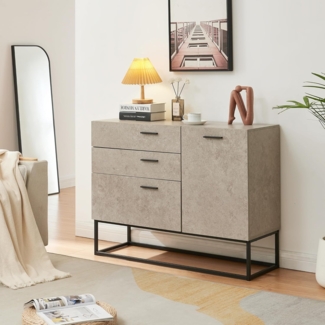 Sideboard Lavangen 75x100x35 cm Betonoptik, hell [en. casa]