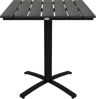 Outsunny Gartentisch Esstisch für 4 Personen (Balkontisch, 1-St, Terrassentish), für Terrasse, Alu, Grau, 70 x 70 x 76 cm