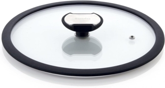 Berndes Balance Glasdeckel mit Silikonring, Spezialglas, Transparent / Schwarz, Ø 24 cm, 007824