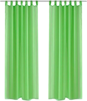 vidaXL 2x transparente Gardine, Polyester apfelgrün, 140x225 cm