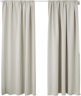 Woltu Gardine (2 St), Kräuselband für Schiene, Thermo-/Verdunklungsvorhang