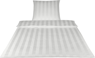 elegante Mako-Satin Bettwäsche Noblesse weiß|200x220 cm + 2 x 80 x 80 cm