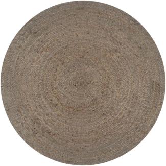 vidaXL Teppich Handgefertigt Jute Rund 90 cm Grau 133662