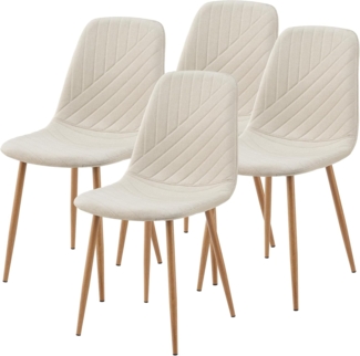 Esszimmerstuhl Köfering 4er Set Beige [en. casa]