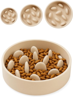 Flamingo Antischlingnapf Futter- und Trinknapf Slow Feeder Greni beige