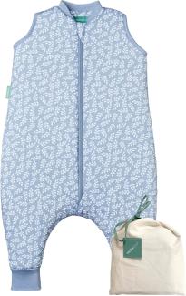 molis&co - Baby Schlafsack mit Füßen 2.5 TOG - Ganzjahres Schlafsack - Babyschlafsack mit Beinen - 100% Baumwolle (Oeko-TEX 100), Winterschlafsack Premium Qualität - Blue Garden (80 cm)