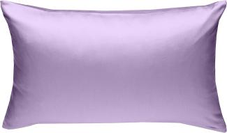 Bettwaesche-mit-Stil Mako-Satin / Baumwollsatin Bettwäsche uni / einfarbig flieder rosa Kissenbezug 60x80 cm