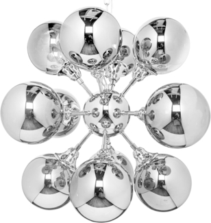 riess-ambiente Hängeleuchte GALAXY 72cm silber, ohne Leuchtmittel, Wohnzimmer · Glas · Metall · Esszimmer · Modern