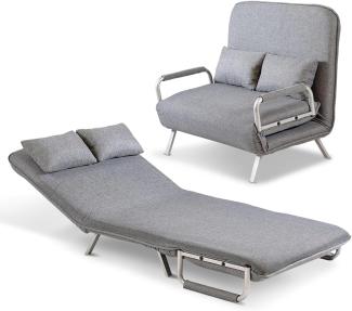 maxVitalis Schlafsofa mit Bettfunktion, Bettsofa mit Schlaffunktion, klappbar, extrabreite Liegefläche, inkl. 2 Kissen, 5-Fach verstellbare Rückenlehne, strapazierfähiger Bezug, modernes Design