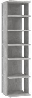 vidaXL Schuhschrank Betongrau 27,5x27x102 cm Holzwerkstoff 808493