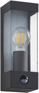 Lindby Außen-Wandleuchte Tilian, Edelstahl Alu IP44mit Bewegungsmelder, 1 x 15 W LED