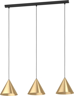 Eglo 99592 Hängeleuchte NARICES schwarz messing-gebürstet, gold L:92 B:22 H:110cm dimmbar