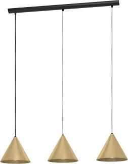 Eglo 99592 Hängeleuchte NARICES schwarz messing-gebürstet, gold L:92 B:22 H:110cm dimmbar