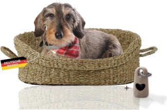 Rohrschneider Tierbett Hundebett Seegras Tierkorb mit Henkel 2 Größen