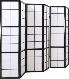 6fach Paravents Paravent Raumteiler Shoji schwarz