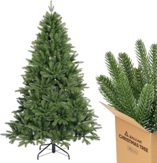 SALCAR Premium Künstlicher Weihnachtsbaum 180 cm – Nordmanntanne aus 100% PE in Naturgrün Farb- & Formstabil Geruchlos Kein Nadelverlust