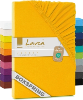 Lavea Spannbettlaken Maya, in Gr. 60x140, 90x200, 120x200, 140x200, 180x200 oder 200x220 cm, Baumwolle, Gummizug: rundum, (1 Stück), Jersey Spannbetttuch für Topper, Boxspring- und Wasserbetten