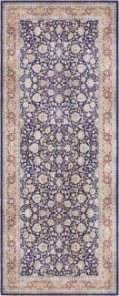 Kurzflor Teppich Keshan Maschad Navy - 80x200x0,7cm