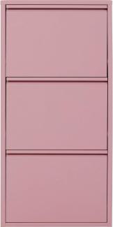 Kare Design Schuhschrank Caruso, Rosa, Stahl, mit 3 Klappen, Schuhablage für 6 Paar Schuhe, schmal, platzsparend, hoch, Schuhregal, Eingangsbereich, 103x50x15 cm (H/B/T)