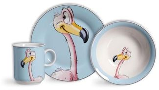 Ritzenhoff & Breker HAPPY ZOO Flamingokind Flo Kindergeschirr Set 3-teilig