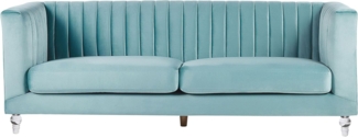 3-Sitzer Sofa Samtstoff hellblau ARVIKA