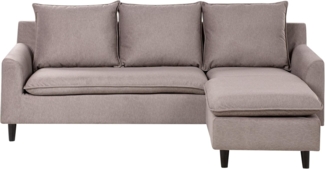 Ecksofa 3-Sitzer ELVENES Stoff Taupe linksseitig