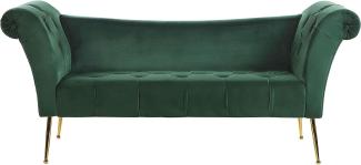 Chaiselongue Samtstoff dunkelgrün NANTILLY