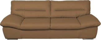 Mivano 3er-Ledersofa William / 3-Sitzer Sofa in Echtleder und modernem Design / 231 x 87 x 100 / Leder braun