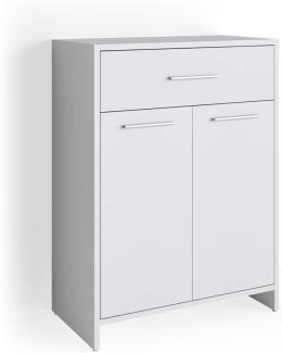 VICCO Badschrank KIKO 80 x 60 cm Weiß - Midischrank Bad Schrank Regal Badregal