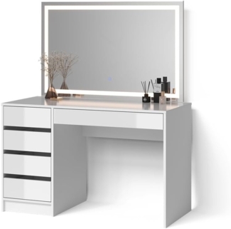 Livinity® Schminktisch Imola, Weiß, 120 cm mit LED Beleuchtung