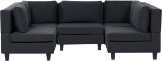 Beliani 'Unstad' Sofa, Schwarz, Leinenoptik, 72 x 76 x 228 cm, ohne Ottomane, U-Form