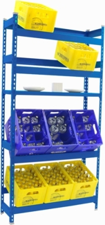 Simonrack Getränkekistenregal, 12 Kästen, Flaschenregal, Getränkekistenhalter, Kistenregal, Weiss - Simonbottle