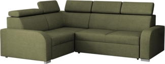 Ecksofa Apollo 2rR1 80 mit Schlaffunktion, L-Form, Einstellbare Kopfstützen (Farbe: Crown 11)