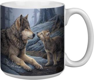 Tree Free Greetings Kaffeetasse aus Keramik mit Wolfs Motiv, 590 ml, XM29914