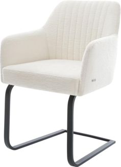 Freischwinger Greg-Flex Bouclé Soft Beige Freischwinger flach Schwarz Taschenfederkern