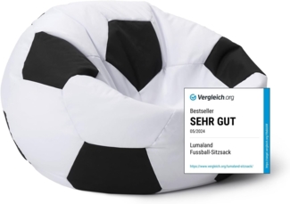 Lumaland Sitzsack Luxury Fußball gaming Sitzkissen Bodenkissen, Fußballoptik, Groß