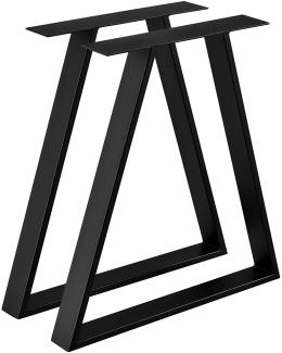 2er-Set Tischgestell 70x10x72 cm Metallgestell Schwarz en. casa