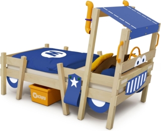 Wickey 'Crazy Sparky Pro' Einzelbett natur, Plane blau, 90x200 cm