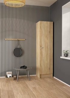 Dmora - Großer Kleiderschrank Cecile, Schlafzimmermöbel, Schrank, Garderobe, 49x47 h200 cm, Eiche